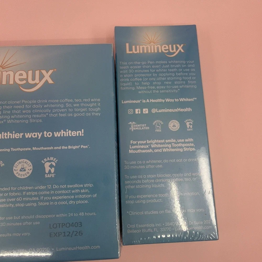 Lumineux Teeth Whitening Strips 56 Ct Plus Whitening Pen Free Shipping Sealed